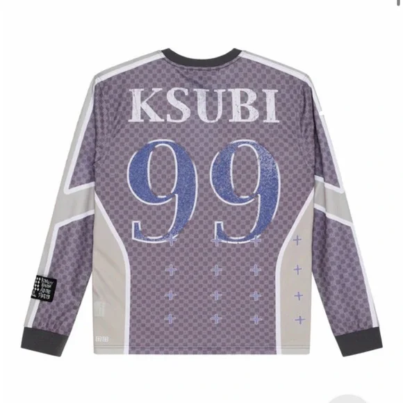 Ksubi Garage Ls Moto Jersey Moss Black purple NWT L - Picture 5 of 8